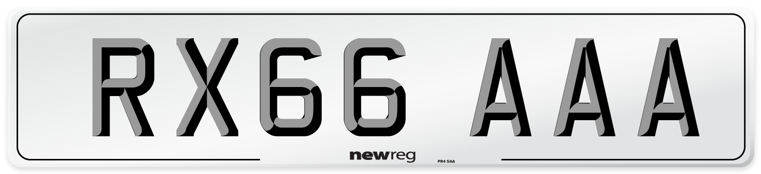 RX66 AAA Number Plate from New Reg
